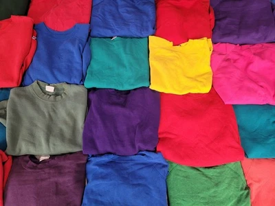 LOT OF 125 VINTAGE SWEATSHIRTS BLANK 80s 90s Y2K USA RUSSELL JERZEES FOTL S-3X - Image 1 of 4