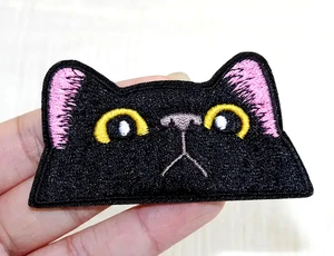 Embroidered Cat Iron-on Patch 3 x 1 5/8 inch - Picture 1 of 5