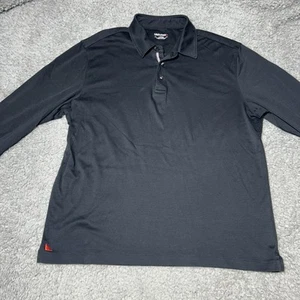 Untuckit Damaschino Black Cotton Long Sleeve Polo Men's Large - Picture 1 of 14