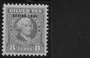 US Scott RG88, 8 Cent Revenue, Silver Tax, Series of 1942, OVPT, MOG, VLH, F/VF - Bild 1 von 1