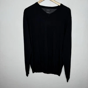 Maglione Nordstrom cotone cashmere nero rock uomo XL maglia pullover scollo a V nuovo - Foto 1 di 9