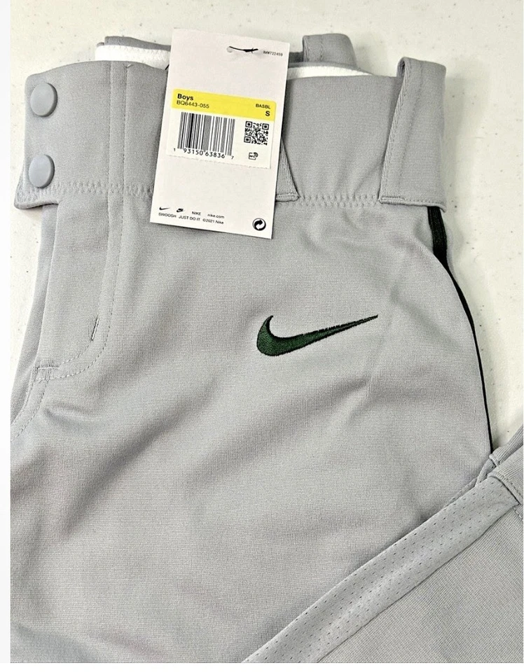 Nike Vapor Select Baseball Pants Gray w/Green Three For 55  XL - Image 1 of 4