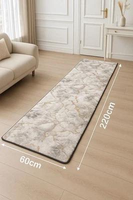 60x220 Superweich Waschbar Marmorierte Design Wohnzimmer Teppich IN 7 Farben - Bild 1 von 4