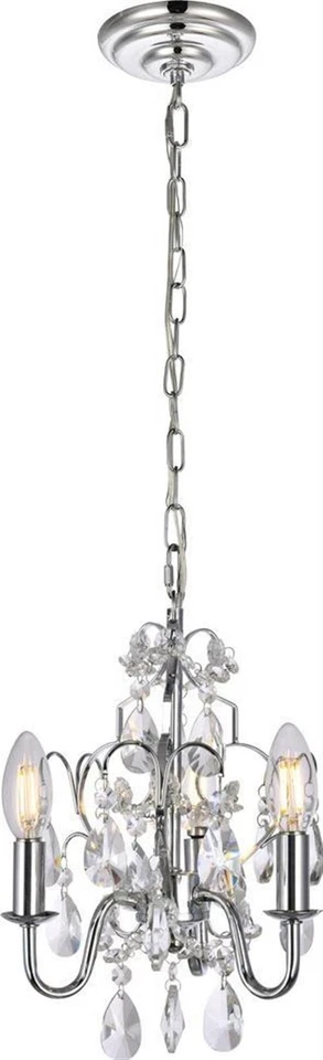 Kaede Collection Chrome Pendant Light with Crystals - Image 1 of 1