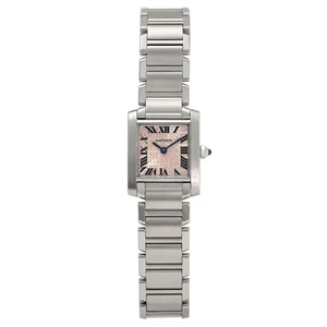 Cartier tank W51035Q3 Silver / pink Dial - Picture 1 of 9