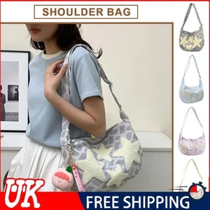Women Cute Messenger Bag Large Capacity Canvas Y2K School Bag for Teens Students - Picture 1 of 18