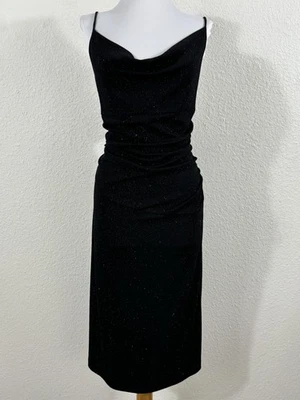 Vestido Vintage Alyn Paige Mujer Mediano Brillante Capucha Cuello Acanalado Hecho en EE. UU. Y2K Foto 1 de 4