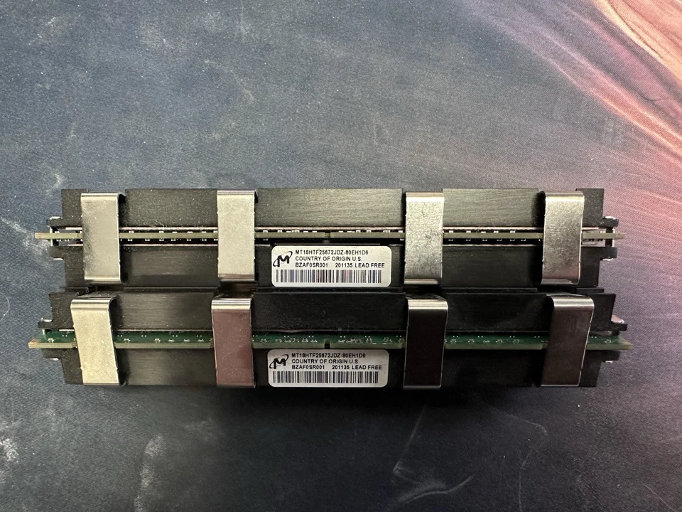 Micron MT18HTF25672JDZ-80EH1D6 DDR2 Server RAM Memory Module Pair - Image 1 of 3