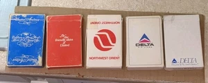 5 Packs of Vintage AIRLINES PLAYING CARDS United, Delta, Northwest Orient - Picture 1 of 7