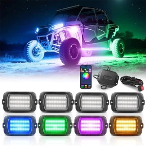 Q1 Max RGB+IC Rock Lights Chasing Dream Color, 8 Pods, 24LEDs/Pod Super Bright - Picture 1 of 11