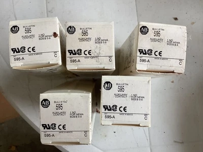 Allen Bradley Contatto Ausillario 595-Un Lotto di 5 Pezzi Nuovi Vecchio Stock - Immagine 1 di 3