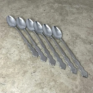 Oneida VALERIE Iced Tea Spoons Stainless Distinction Deluxe Satin 6 Spoons - Picture 1 of 5