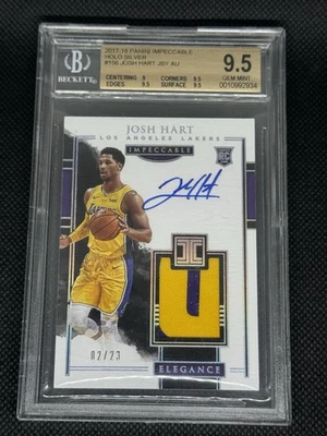 Josh Hart 2017-18 Panini Impeccable Holo Silver Patch Auto /23 BGS 9.5/10 Rookie - Image 1 of 2