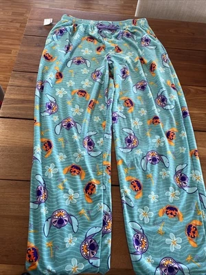 NWT Disney Lilo and Stitch Pajamas Pants Mens Size L Turquoise Pumpkin Stitch S1 - Image 1 of 4