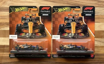 2025 HOT WHEELS PREMIUM FORMULA 1 2024 McLaren F1 Team #81 #4 Lot of 2 - Image 1 of 2