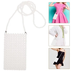 2 pcs Mini Bag Handmade Woven Beads Pouch Vertical Mini Single Shoulder Bag - Picture 1 of 12