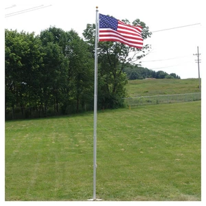 Super Tough 20ft Heavy Duty Aluminum Sectional Residential Flagpole Kit - Picture 1 of 5