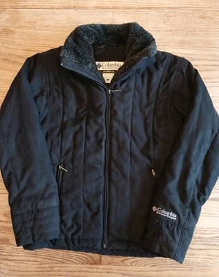 Vtg Y2k Columbia Black Soft Puffer Quilted Jacket w Faux Fur Collar Womens Sz S - Image 1 of 4
