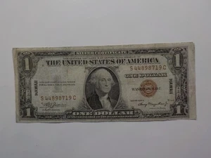 WW2 Emergency Note Silver Certificate Hawaii 1935 1 Dollar Bill WWII Paper Money - Picture 1 of 2