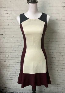 Abito donna Closet London senza maniche aderente e svasato marrone panna tubino taglia 8 N1 - Foto 1 di 11