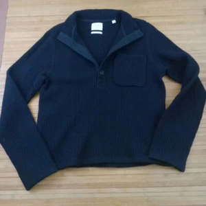 Billy Reid Japanese Textile 1/4 Button Up Sweater Knit Medium - Picture 1 of 5