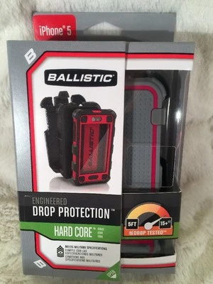 LOTE DE 6 Nuevas Funda BALLÍSTICA "HARD CORE" IPhone 5 Gris y Rosa Funda y Clip para Cinturón Foto 1 de 4