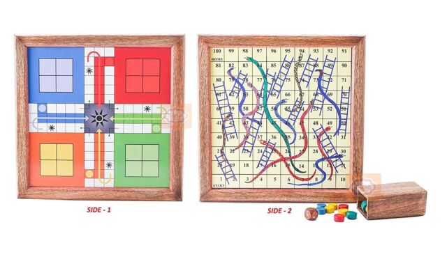 Jogo De Ludo Tabuleiro Pinos Em Madeira Com 2 Dados Flash