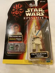 Star Wars Obi-Wan Kenobi Actionfigur Episode 1 Commtech Chip 1998 Hasbro Neu - Bild 1 von 7