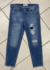 Abercrombie & Fitch Womens Boyfriend Jeans Blue Denim Sz 4R Distressed Straight