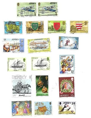 JERSEY PAGE OF 18 SOUND USED STAMPS. - Image 1 of 3