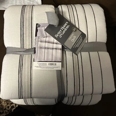 Better Homes & Gardens Ticking Stripe  Full/Queen Quilt Count Off-White - Image 1 of 3