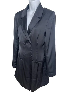 Abercrombie & Fitch Black Satin Blazer Mini Dress Women Size XS NEW - Image 1 of 4