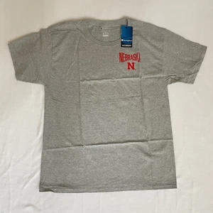 NWT Men’s Champion Nebraska Huskers T-shirt Size Large Grey - Picture 1 of 11
