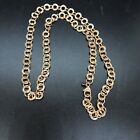 Honora Bronze Necklace Faceted Chain Link 24 inches. Italy. Signed