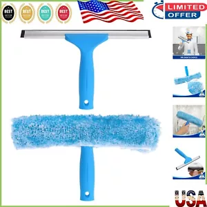 Lightweight 10-Inch Squeegee & Microfiber Scrubber for Efficient Window Care - Picture 1 of 8