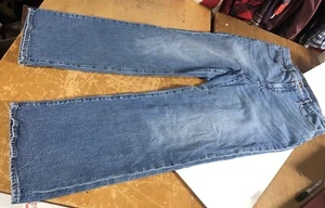 J Crew Premium Full Length Wide Leg Stretch Whiskered blue Jeans Women 30 BX558 - Picture 1 of 14