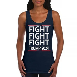 FIGHT TRUMP 2024 Women's Tank Top Pennsylvania Rally Never Surrender MAGA - Picture 1 of 36