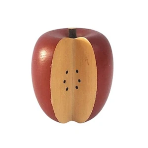Vtg Wooden Apple Figurine Harvest Table Decor Country Farmhouse Cottagecore 3" B - Picture 1 of 8