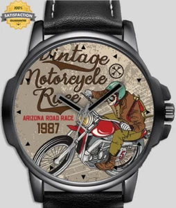 Vintage Motorcycle Race Retro Style Stylish Rare Quality Wrist Watch UK Seller - Picture 1 of 1