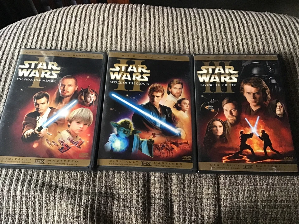 STAR WARS EPISODE 1,2,3; 3-DVD LOT 20th CENTURY PRINT EWAN MCGREGOR - image 1 of 4