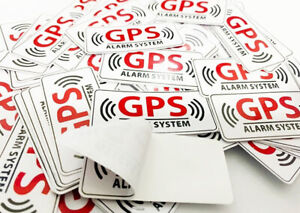 4x GPS Alarm System Tracker Security stickers/ decals for Bike Car Caravan