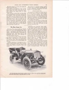Original 1906 Russ Steam Car 2 page Article & Great Photo - Picture 1 of 1