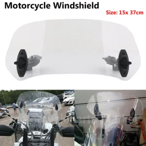 Adjustable Motorcycle Motorbike Clip On Windshield Extension Spoiler Deflector - Foto 1 di 11