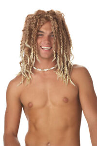 Brand New Beach Bum Surfer Halloween Costume Wig Light Brown/Blonde