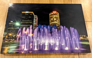 Canvas Tampa Florida Palm Trees Colorful Print Night Scape Palm 16 X 24 - Picture 1 of 6