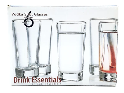 Vasos de chupito de vodka “Home Essentials” raros - 2 oz. – Juego de 6 Foto 1 de 4