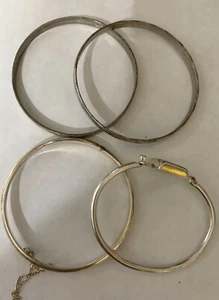 3 Solid Sterling Silver Bracelets 1 Engraved, NEARLY 50 Grams Ts-73 Mexico SS-63 - Picture 1 of 9