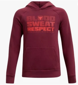 Under Armour Boys Project Rock Blood Sweat Respect Pullover Hoodie YOUTH SMALL - Picture 1 of 1