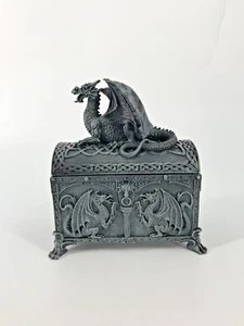 Celtic Dragon Jewelry Trinket Box (Display - No box) - Picture 1 of 17