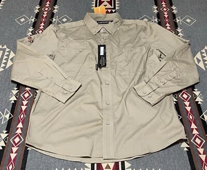 DRI DUCK Men Craftsman Woven Long sleeve Shirt 4450 Rope L NWT JEEP Logo T10 - Picture 1 of 10